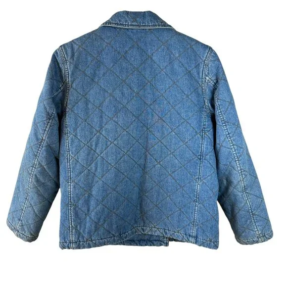 Vintage Ralph Lauren Quilted Denim Jacket Chore Barn Blue Plaid Lined Women’s S - Picture 6 of 6